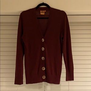 Tory Burch Maroon Cardigan